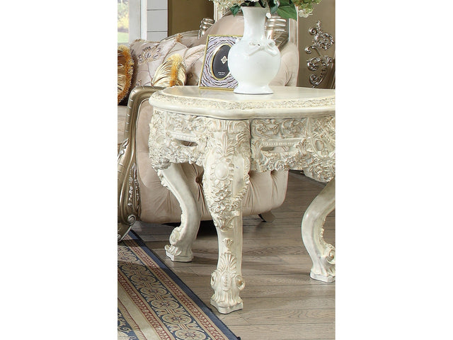 Evelina Ivory End Table  / HD-8030 - Ornate Home