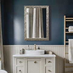 Evelina Silver Leaves Mirror - Ornate Home