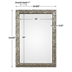 Evelina Silver Leaves Mirror - Ornate Home