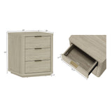 Evelyn 20" 3 Drawers Nightstand in Natural - Ornate Home