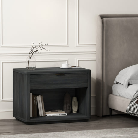 Evelyn 32" Nightstand 2.0 in Charcoal Grey - Ornate Home