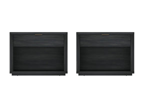 Evelyn 32" Nightstand 2.0 in Charcoal Grey (set of 2) - Ornate Home