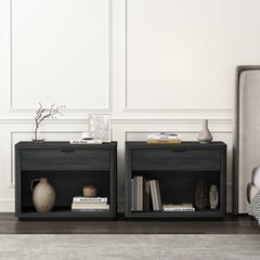 Evelyn 32" Nightstand 2.0 in Charcoal Grey (set of 2) - Ornate Home