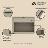 Evelyn 32" Nightstand 2.0 in Natural - Ornate Home