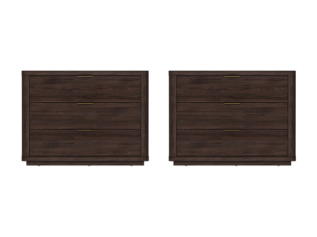 Evelyn 32" Nightstand 4.0 in Brown (set of 2) - Ornate Home