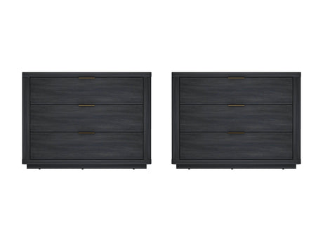 Evelyn 32" Nightstand 4.0 in Charcoal Grey (set of 2) - Ornate Home