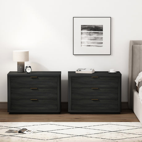Evelyn 32" Nightstand 4.0 in Charcoal Grey (set of 2) - Ornate Home