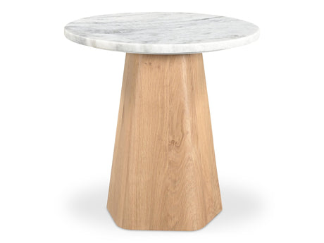 Evelyn Ashen Grey Marble Accent Table - Ornate Home