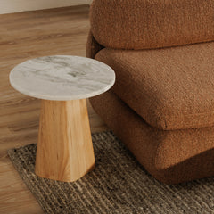 Evelyn Ashen Grey Marble Accent Table - Ornate Home
