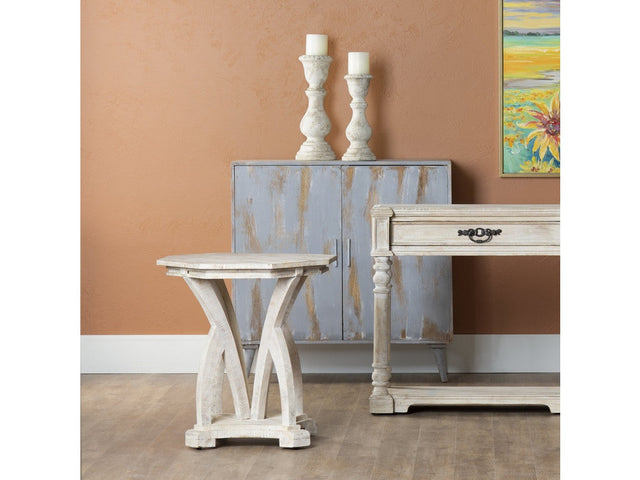 Evelyn Brown/White Accent Table - Ornate Home