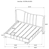 Evelyn Ivory Upholstered Eastern King Panel Platform Bed - Ornate Home