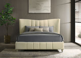 Evelyn Ivory Upholstered Queen Panel Platform Bed - Ornate Home