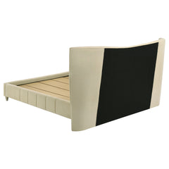 Evelyn Ivory Upholstered Queen Panel Platform Bed - Ornate Home