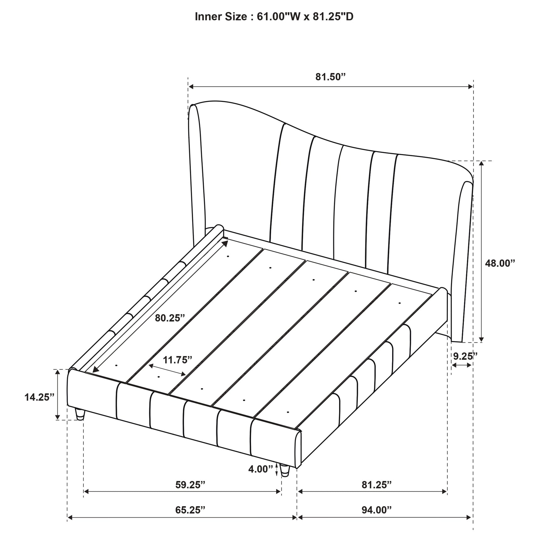 Evelyn Ivory Upholstered Queen Panel Platform Bed - Ornate Home