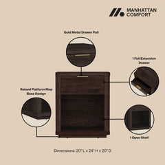 Evelyn Nightstand in Brown - Ornate Home