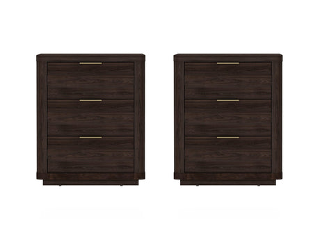 Evelyn Nightstand in Brown (set of 2) - Ornate Home