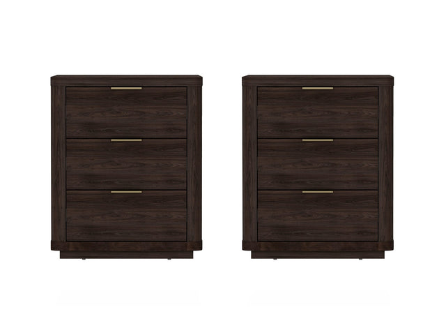 Evelyn Nightstand in Brown (set of 2) - Ornate Home