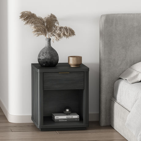 Evelyn Nightstand in Charcoal Grey - Ornate Home