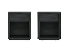 Evelyn Nightstand in Charcoal Grey (set of 2) - Ornate Home