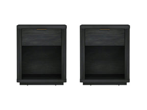Evelyn Nightstand in Charcoal Grey (set of 2) - Ornate Home
