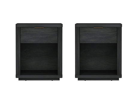 Evelyn Nightstand in Charcoal Grey (set of 2) - Ornate Home