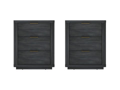 Evelyn Nightstand in Charcoal Grey (set of 2) - Ornate Home