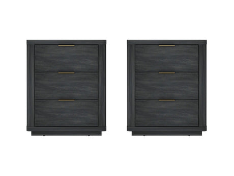 Evelyn Nightstand in Charcoal Grey (set of 2) - Ornate Home