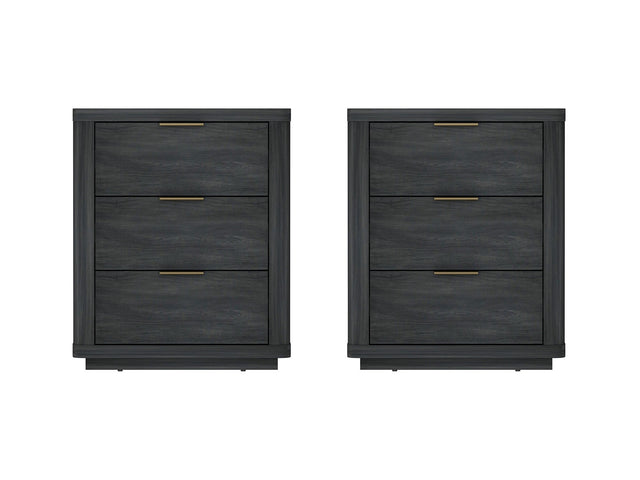 Evelyn Nightstand in Charcoal Grey (set of 2) - Ornate Home