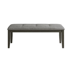 Everdeen Charcoal/Grey Bench with Nail Heads - Ornate Home