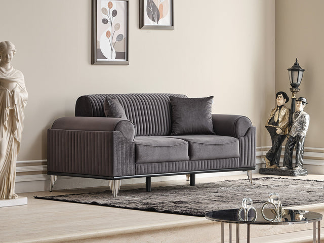 Everest Grey Convertible Loveseat - Ornate Home
