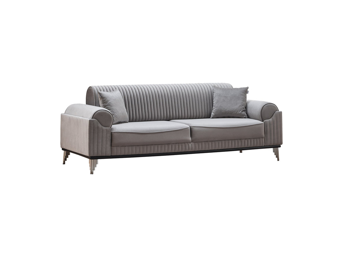 Everest Light Grey 3-pieces (Sofa & Loveseat & Chair) Living Room Set - Ornate Home