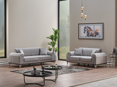 Everest Light Grey Convertible Loveseat - Ornate Home
