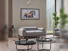 Everest Light Grey Convertible Loveseat - Ornate Home