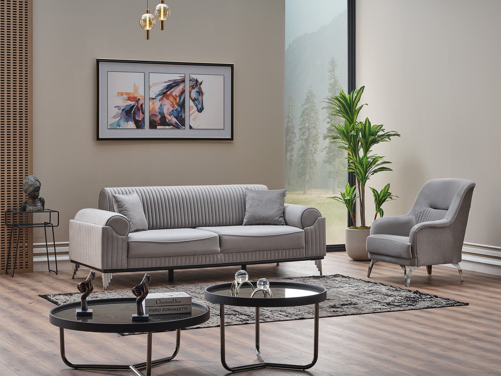 Everest Light Grey Convertible Sofa