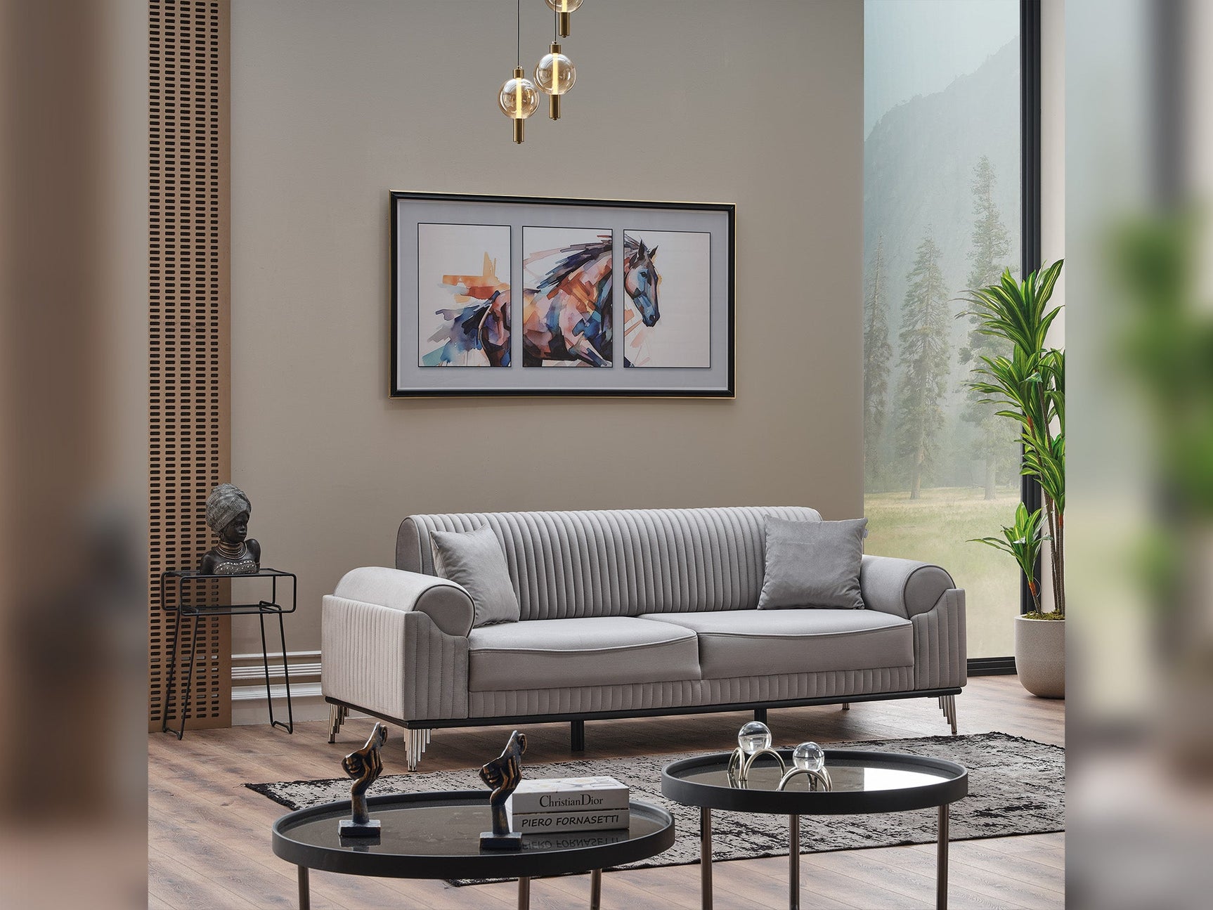 Everest Light Grey Convertible Sofa