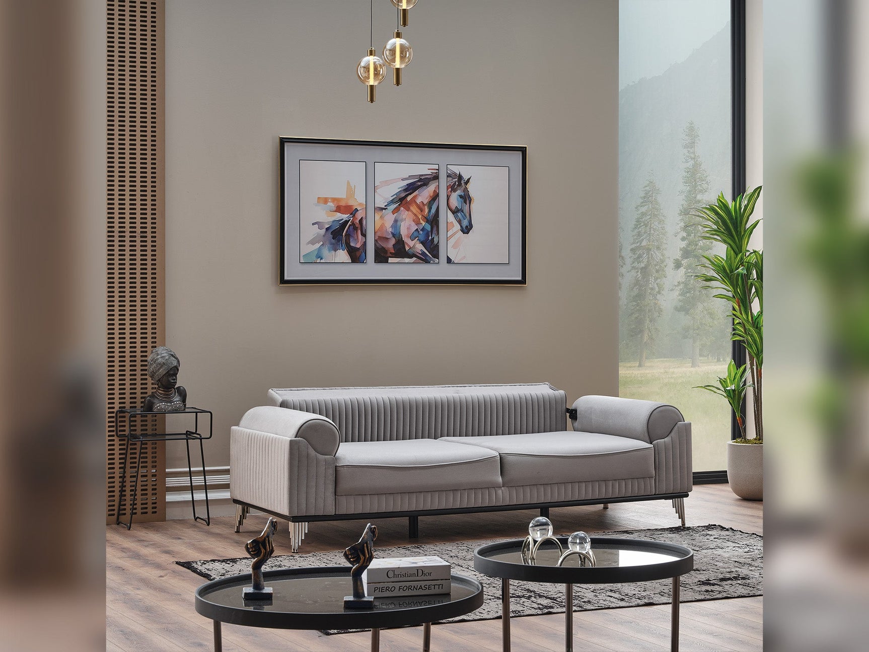 Everest Light Grey Convertible Sofa