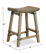 Everglade Woodtone Sea Grass Counter Stool - Ornate Home