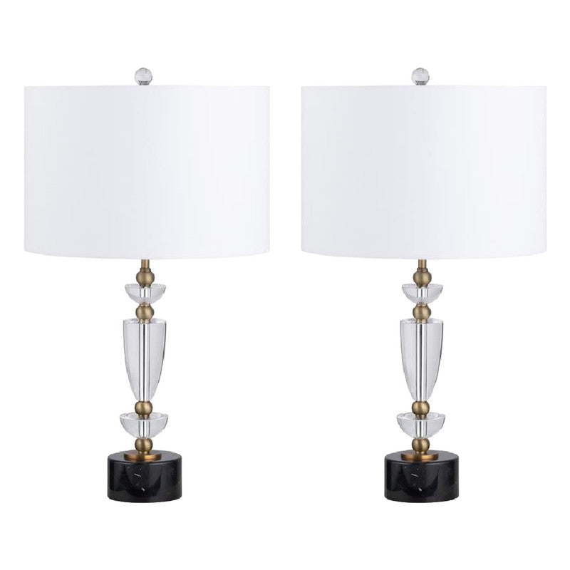 Everglen Black/White Table Lamp (Set of 2) - Ornate Home