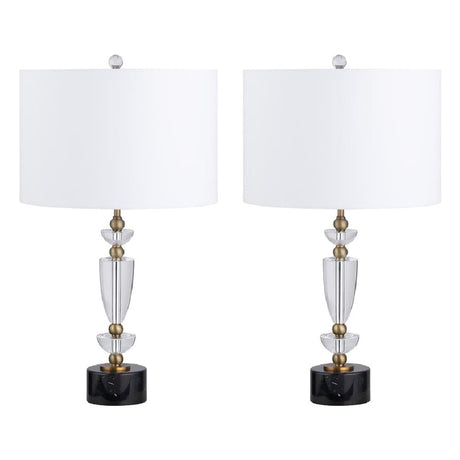 Everglen Black/White Table Lamp (Set of 2) - Ornate Home