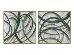 Evergreen Twists Green/White Canvas - Ornate Home