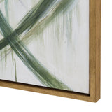 Evergreen Twists Green/White Canvas - Ornate Home