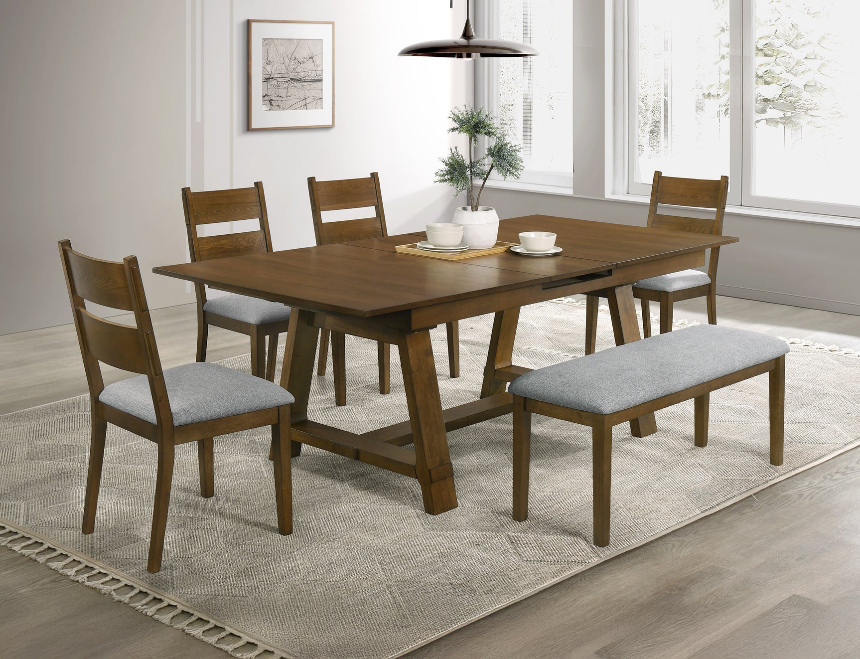 Everly Brown/Gray Dining Set - Ornate Home