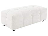 Everly Off White Ottoman - Ornate Home