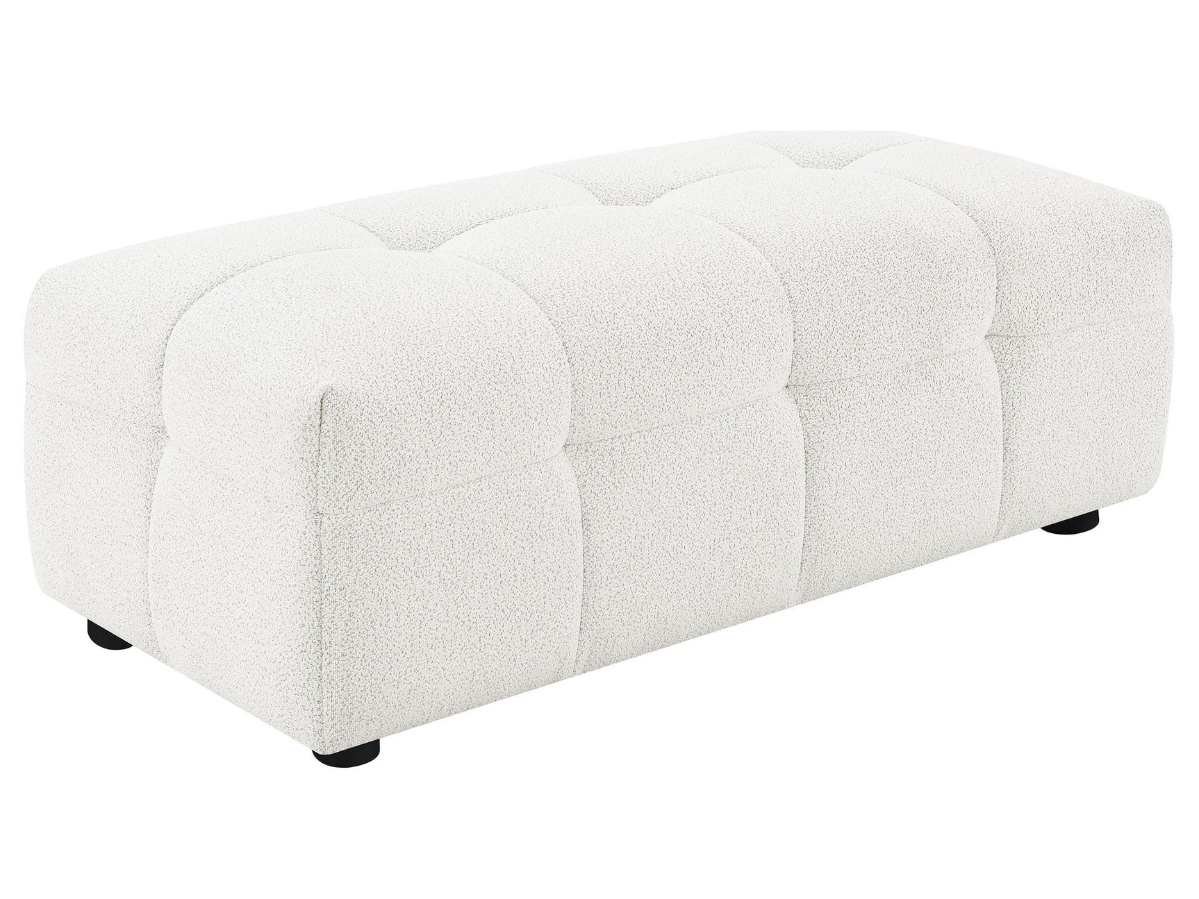 Everly Off White Ottoman - Ornate Home