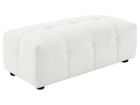 Everly Off White Ottoman - Ornate Home