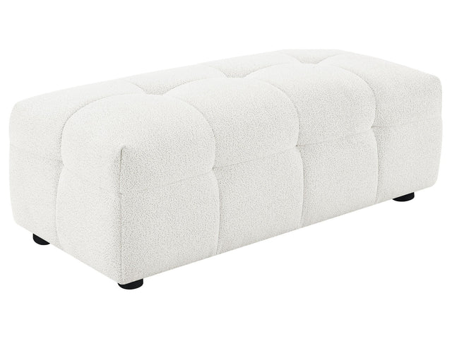 Everly Off White Ottoman - Ornate Home
