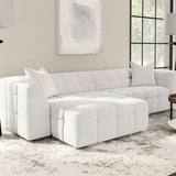 Everly Off White Ottoman - Ornate Home