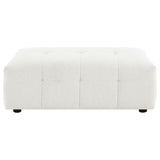Everly Off White Ottoman - Ornate Home