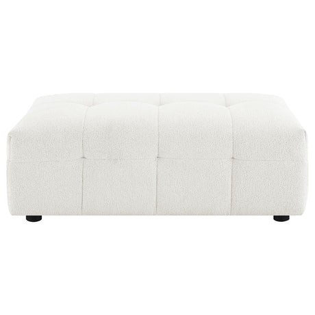 Everly Off White Ottoman - Ornate Home
