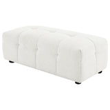 Everly Off White Ottoman - Ornate Home